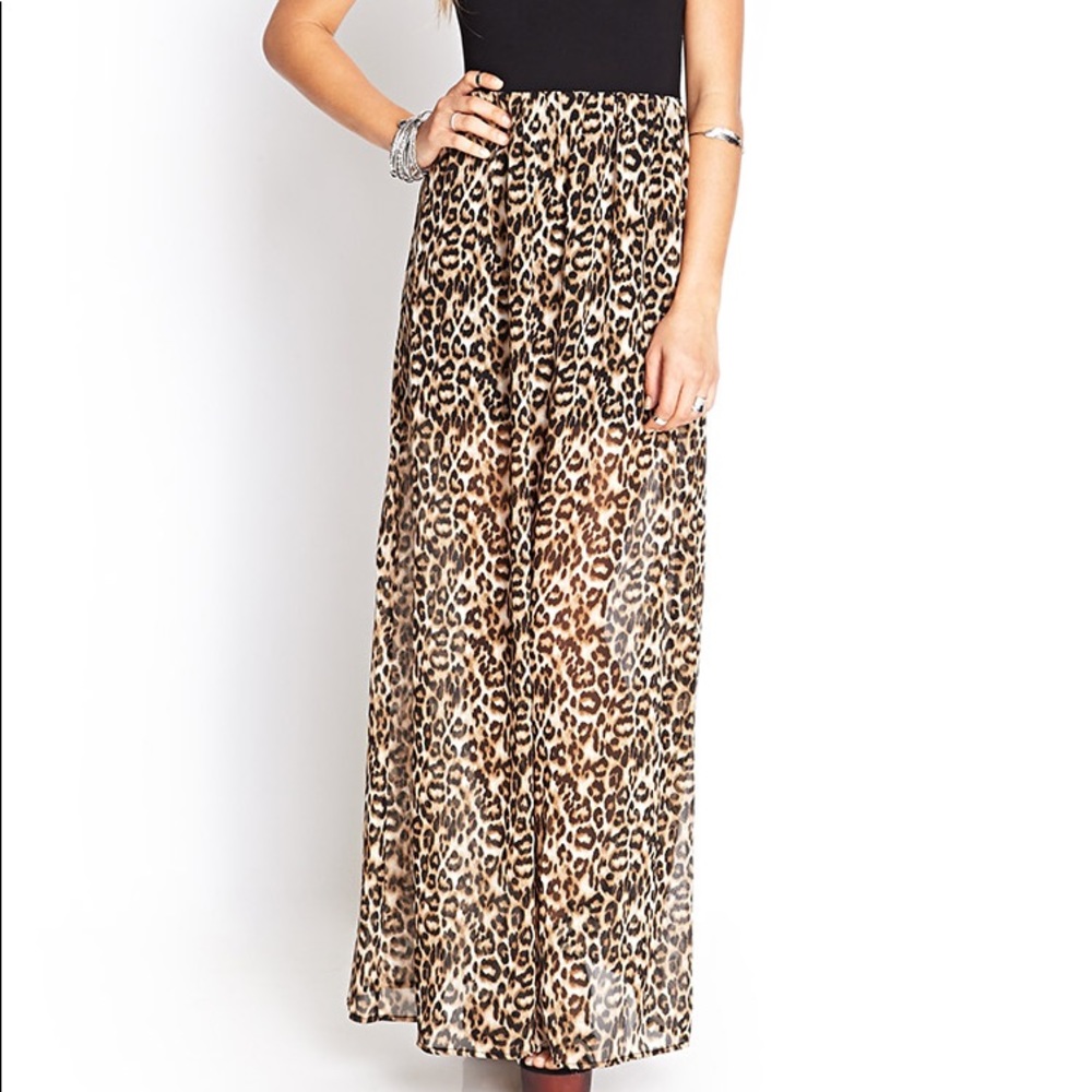 Forever 21 Leopard Print Maxi Skirt